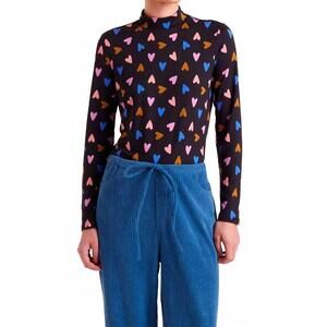 NEW COMPANIA FANTASTICA long sleeved t-shirt with potpourri print in hearts